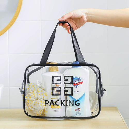 Водонепроницаемая косметичка, вместительная и большая сумка через плечо, портативная сумка для хранения для путешествий из ПВХ, популярно в интернете