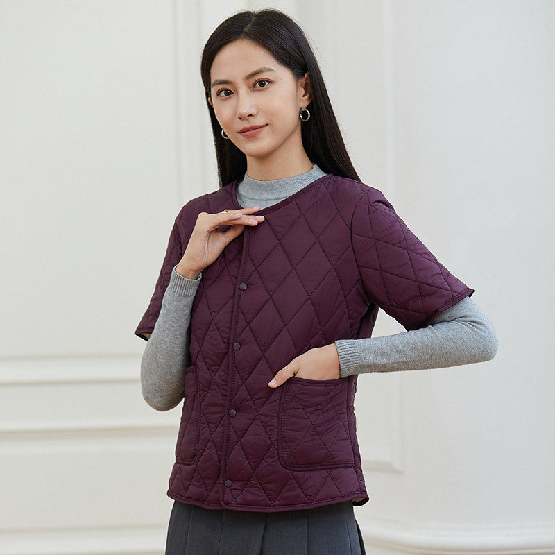 秋冬加绒短袖保暖棉衣女短款羽绒棉加厚外套妈妈半袖护肩内胆棉服,淘宝优惠券,粉丝福利购,淘宝优惠卷