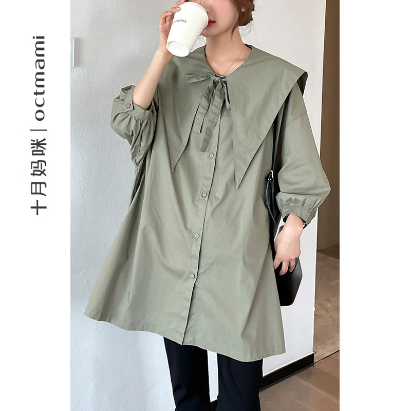 【新品】十月妈咪孕妇秋季休闲衬衫 十月妈咪母婴专营衬衫/雪纺衫