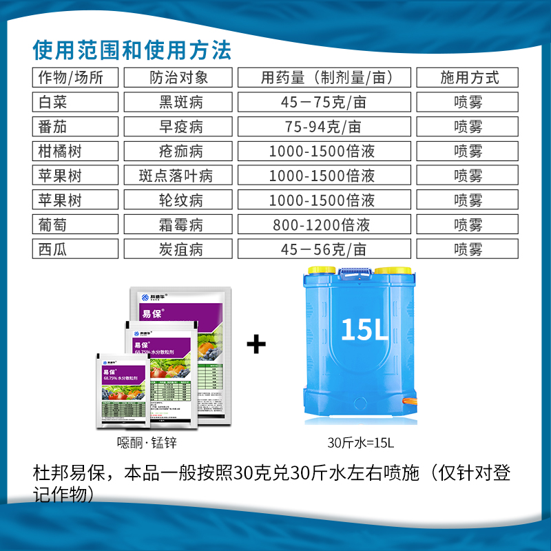 杜邦易保噁酮锰锌疮痂病斑点落叶病轮纹病炭疽病霜霉病农药杀菌剂 - 图1