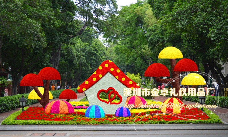 仿真花雕塑蝴蝶摆件 假花工艺品 花园摆件户外庭院园林景观装饰 - 图1