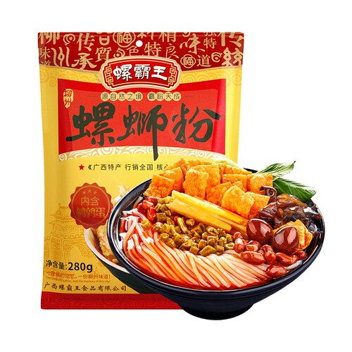 正宗柳州螺蛳粉李子柒柳全肖叔叔西环肥仔一城一味螺霸王丝粉6包 - 图0