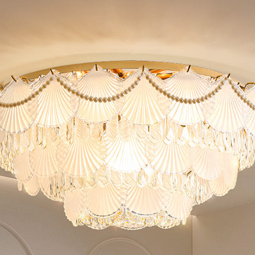 广东中山灯具厂家直销奶油风水晶灯法式客厅灯贝壳卧室餐厅灯套餐,淘宝优惠券,粉丝福利购,淘宝优惠卷