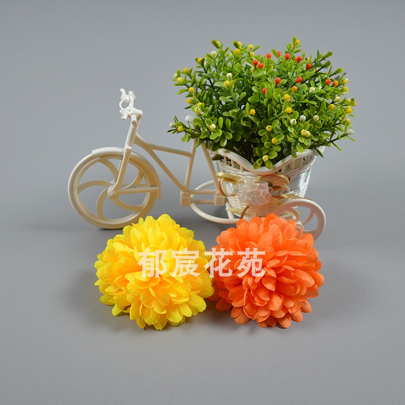 仿真菊花万寿菊 大朵菊花头 服装帽花绢花 diy花朵 拍摄道具花球