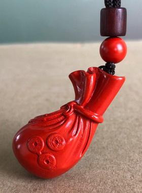 钱袋子招财高含量朱砂结婚吊坠