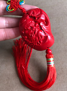 朱砂万应神挂件随身佩戴钟馗 关羽二爷太岁车饰流苏装饰腰佩礼物