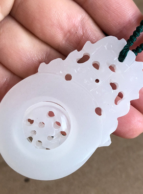 天然新疆白玉时来就转挂件