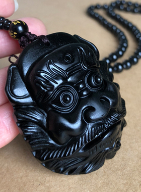男女黑曜石钟馗挂坠诸事顺遂
