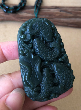 天然挂件和田青玉