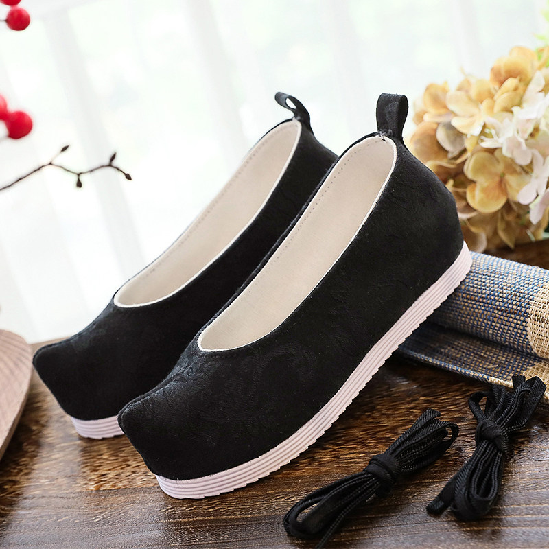 复古风汉服绣花鞋弓鞋淡雅唐制汉服古装鞋子防滑增高公主白鞋百搭,淘宝优惠券,粉丝福利购,淘宝优惠卷