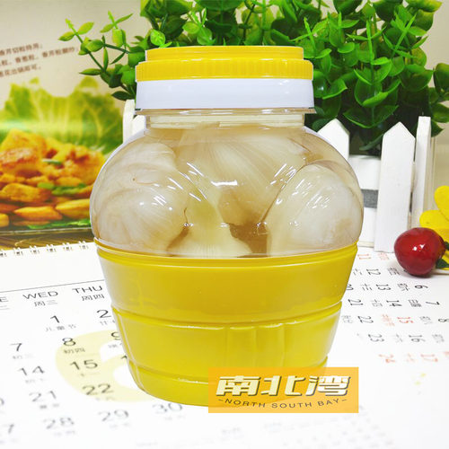 猕猴酱菜白糖大蒜腌制水晶蒜头1500g罐装甜蒜咸菜早餐配粥下饭菜 - 图0