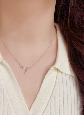 小众气质时尚百搭镶钻波浪项链个性轻奢简约设计感锁骨链配饰批发