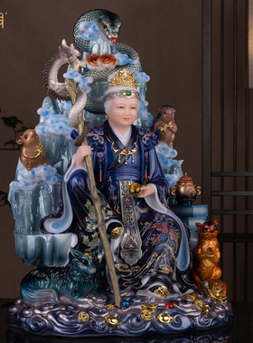 汉白玉铁刹山黑妈妈神像