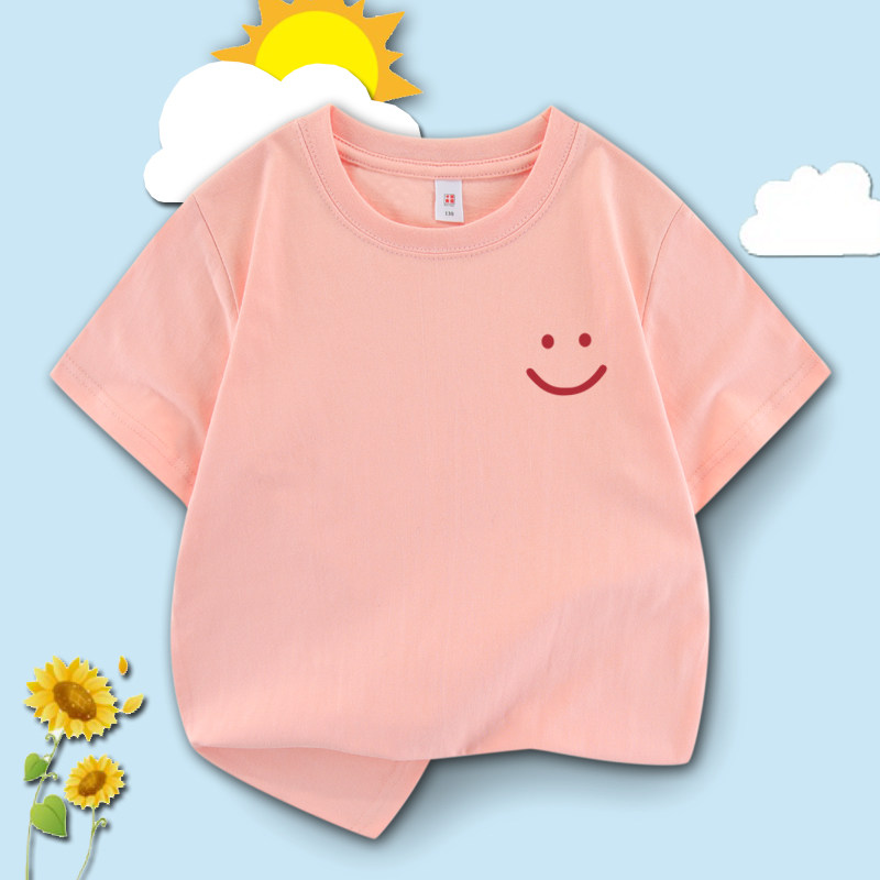 Pure cotton children's T-shirt short-sleeved men's and women's summer tops cotton half-sleeved tops middle-aged children's summer tops T-shirts