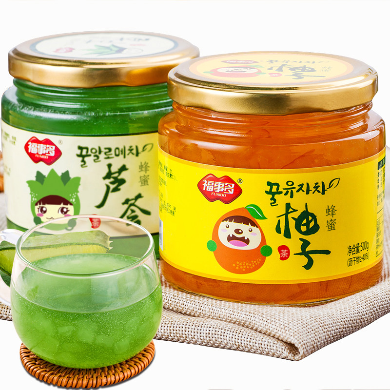 福事多1kg冲饮蜂蜜柚子芦荟茶 福事多蜂蜜果味茶