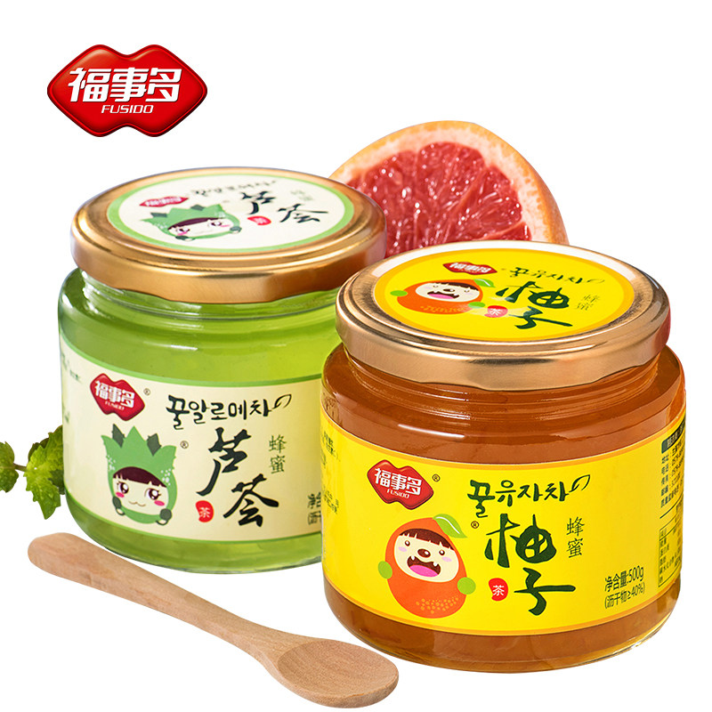 福事多1kg冲饮蜂蜜柚子芦荟茶 福事多蜂蜜果味茶