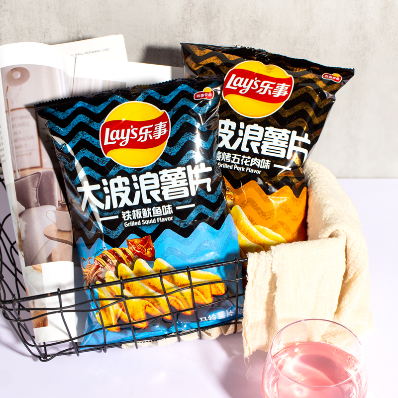 乐事大波浪薯片70g超大包零食大礼包黄瓜青柠味小吃休闲食品整箱 - 图1