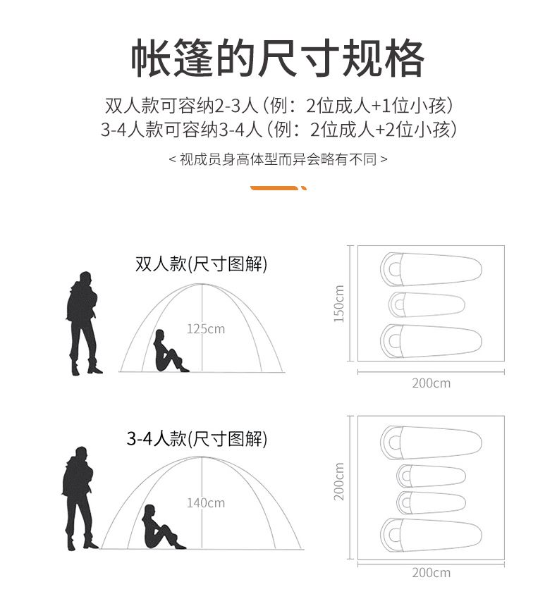 户外船型帐篷全自动野营2秒速开双人野外露营防晒超轻便折叠帐篷 - 图3