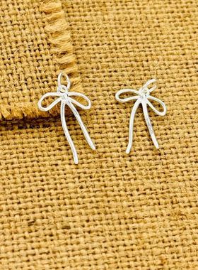 s999纯银蝴蝶结吊坠饰品diy手工手链项链挂件挂坠串珠配饰百搭