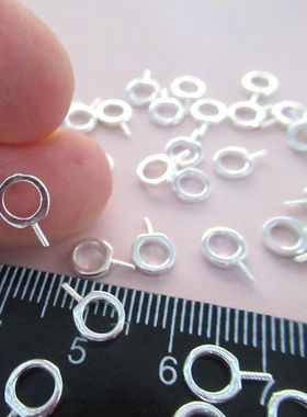 s925银饰吊坠空托配件 DIY手工配件 经典简约吊坠头 项坠空托配件