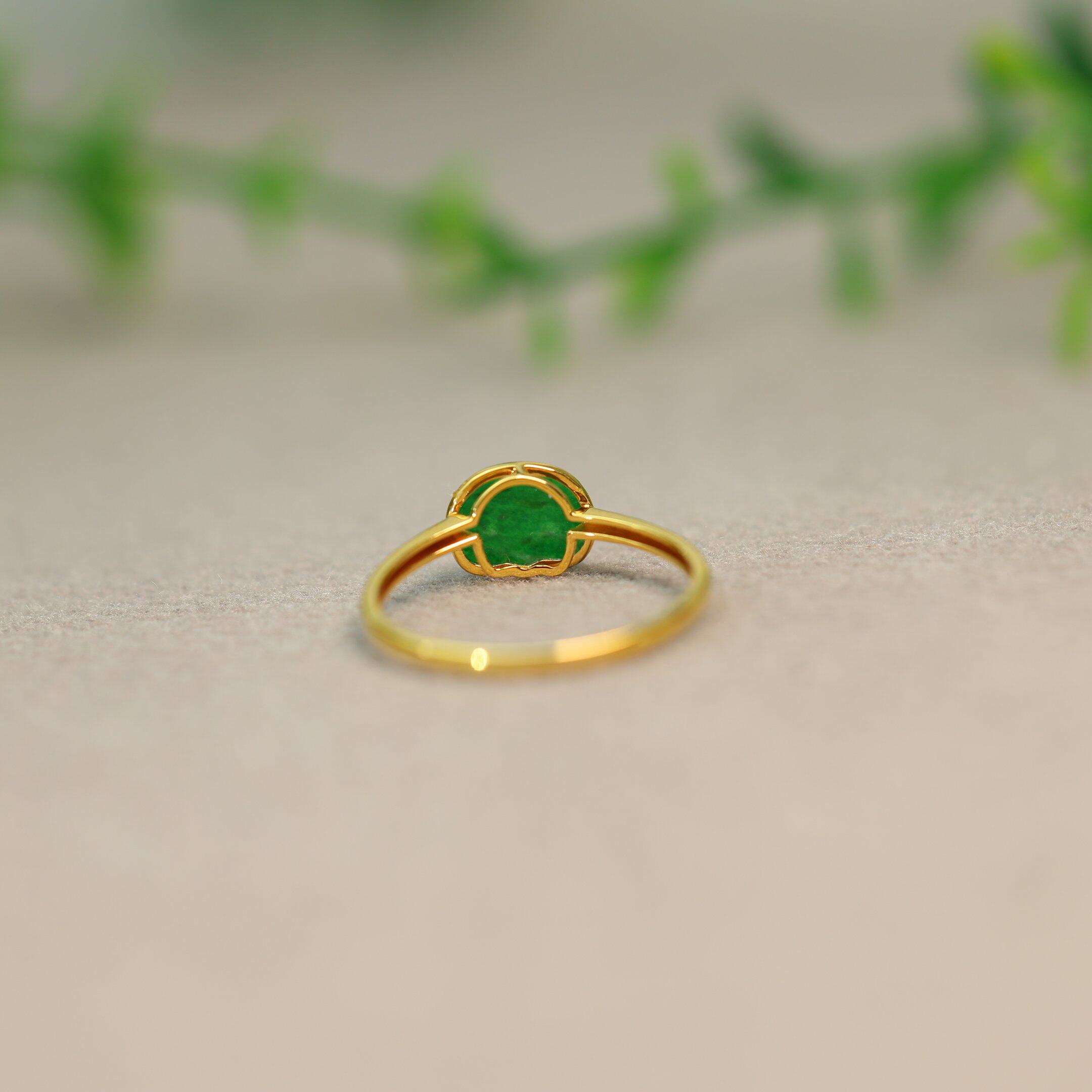 Myanmar natural grade A jadeite Ruyi head ring