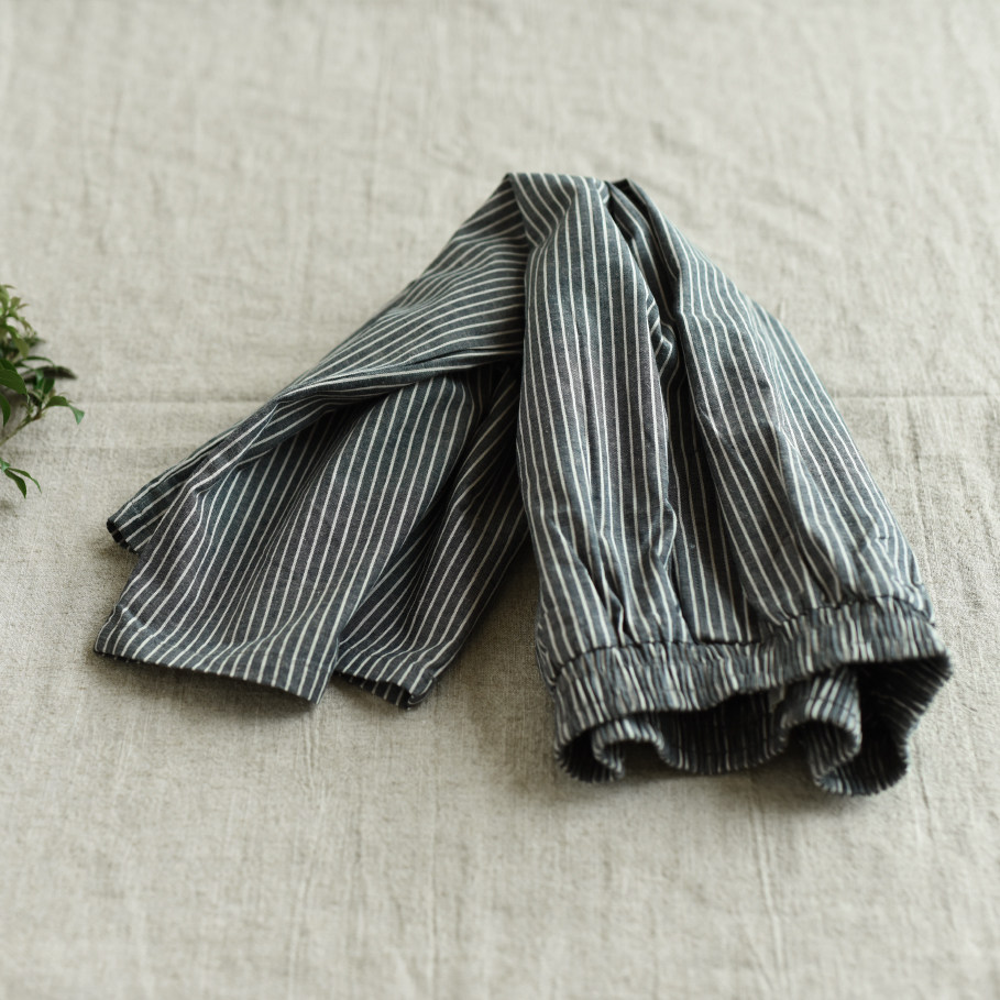 2024春夏直筒女哈伦裤大码胖mm条纹休闲裤棉麻怀旧条纹宽松七分裤,淘宝优惠券,粉丝福利购,淘宝优惠卷