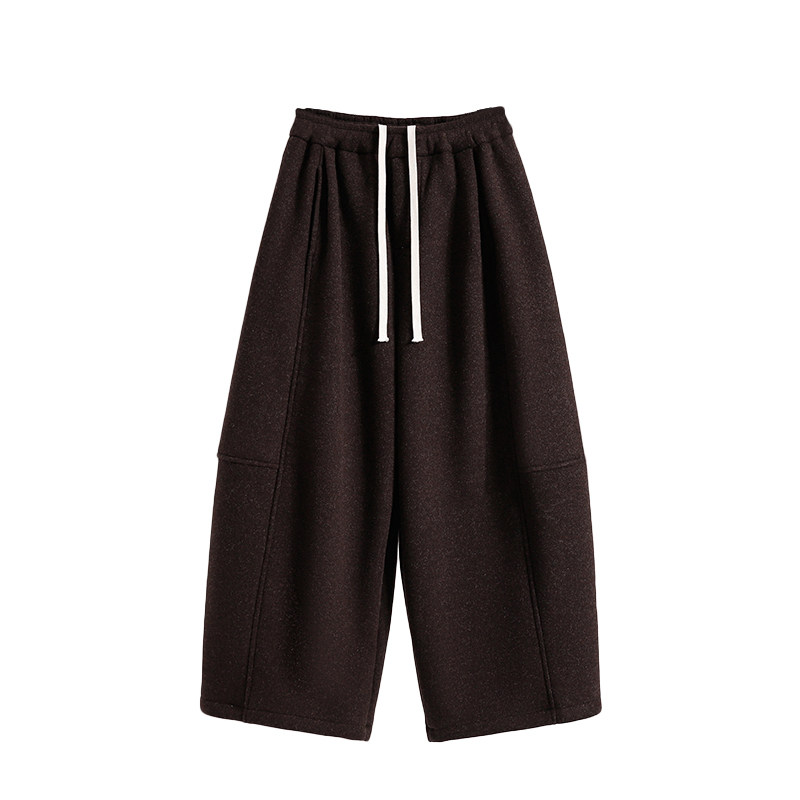 大码加绒加厚毛呢阔腿裤女冬季宽松慵懒松弛感裤子休闲九分弯刀裤,淘宝优惠券,粉丝福利购,淘宝优惠卷