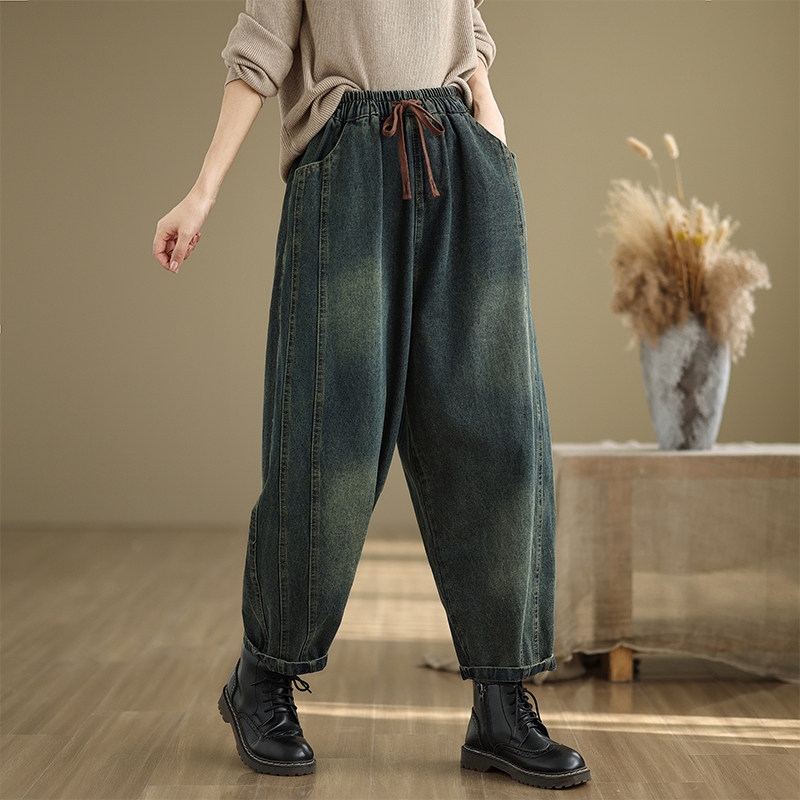 小菲家~新款春秋百搭休闲松紧腰九分牛仔裤女,淘宝优惠券,粉丝福利购,淘宝优惠卷