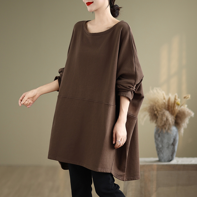 胖mm特大版200斤加厚上衣大衫遮肉遮肚显瘦洋气气质慵懒风中长款 - 图2