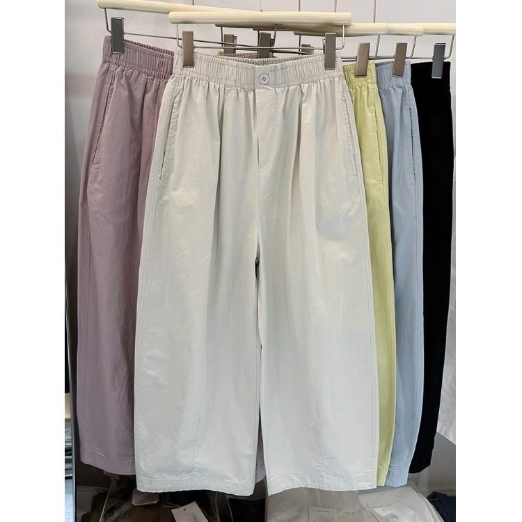 2025夏季新款松紧腰阔腿休闲裤女士高腰显瘦宽松小个子九分萝卜裤,淘宝优惠券,粉丝福利购,淘宝优惠卷
