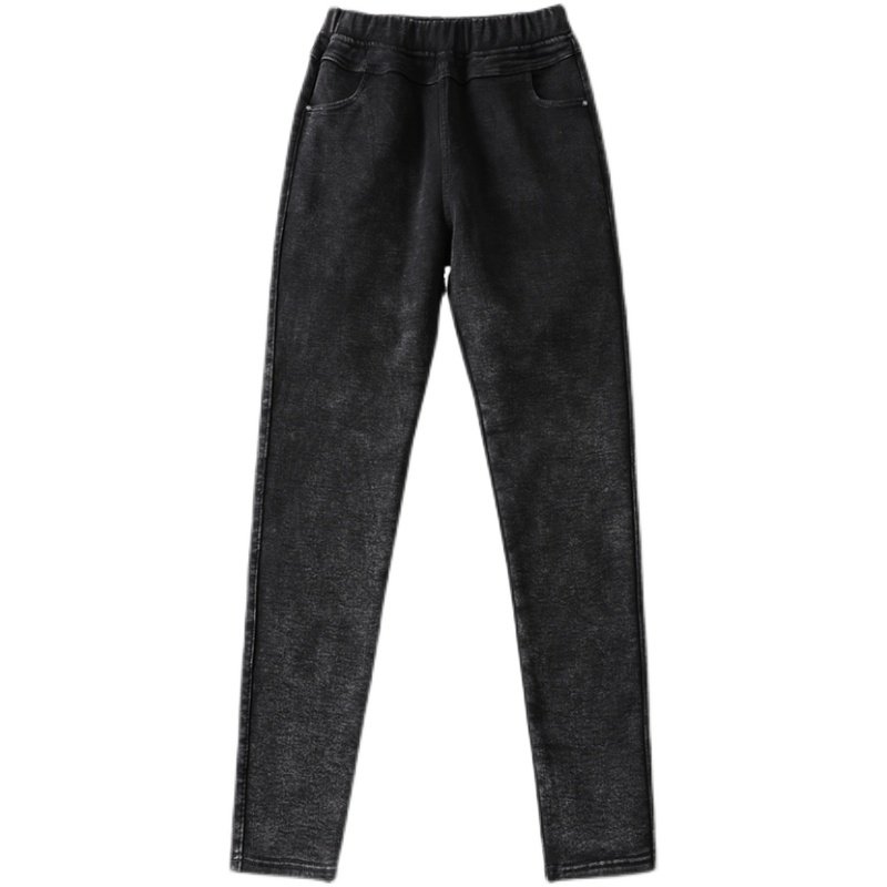 加绒牛仔裤女高腰冬季裤子小脚裤加厚秋冬松紧腰紧身弹力大码棉裤,淘宝优惠券,粉丝福利购,淘宝优惠卷