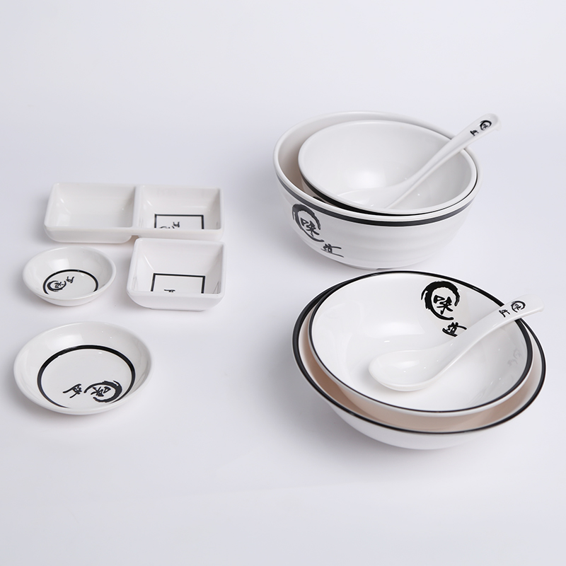 A5味道密胺小碗饭碗汤碗粥碗稀饭学校食堂餐具塑料饭店反口碗商用 - 图1