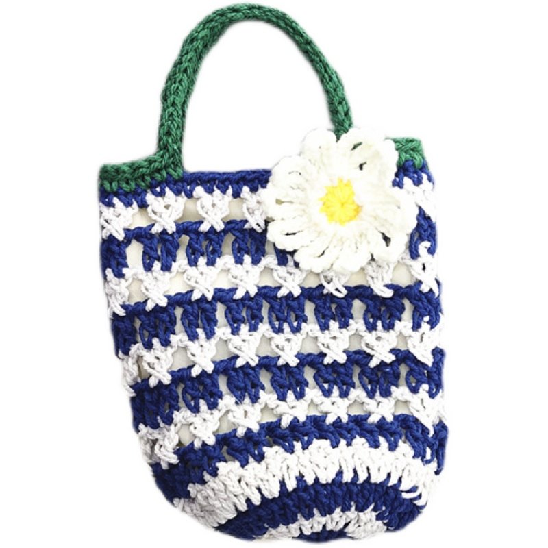 撞色可爱花朵手提包手工diy钩针拼色小雏菊编织水桶包材料包成品,淘宝优惠券,粉丝福利购,淘宝优惠卷