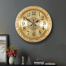 Eurostyle luxury brass hanging clock living room home fashion timepiece hanging wall light extravagant upscale hanging watch office large number clock