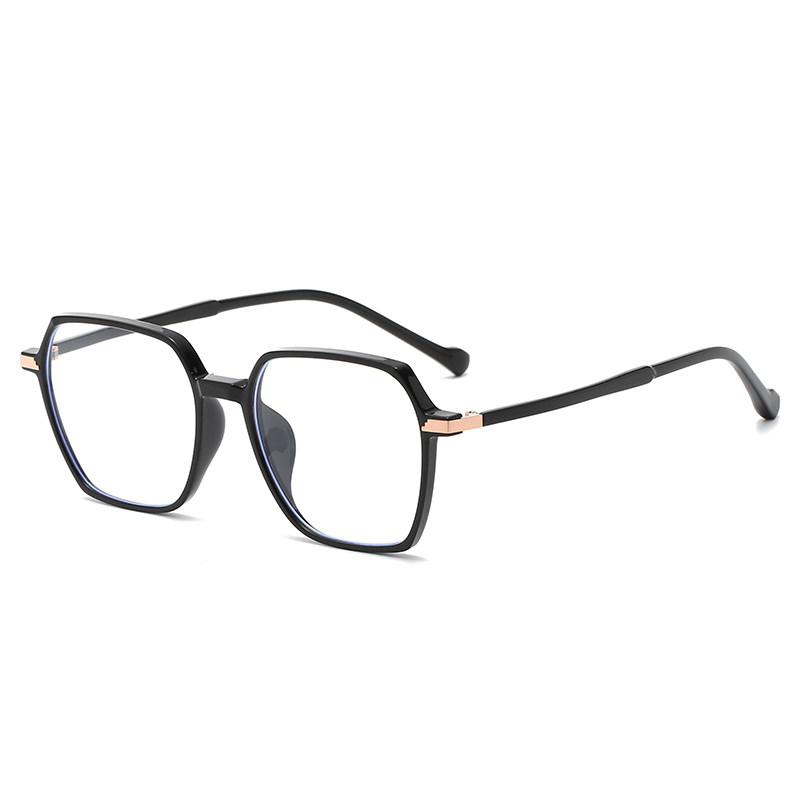 Anti-blue light glasses with large frames for eye protection can be equipped with myopia glasses