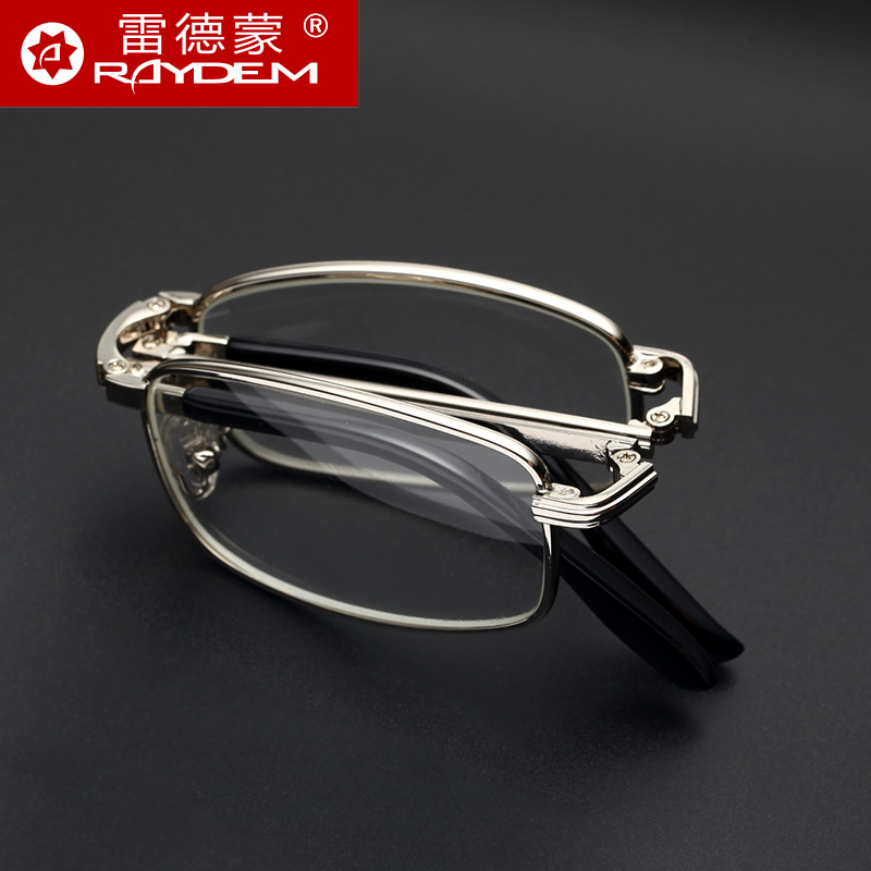 超轻便携折叠式老花眼镜男士高清玻璃时尚老人眼睛老光老花镜女款 - 图0