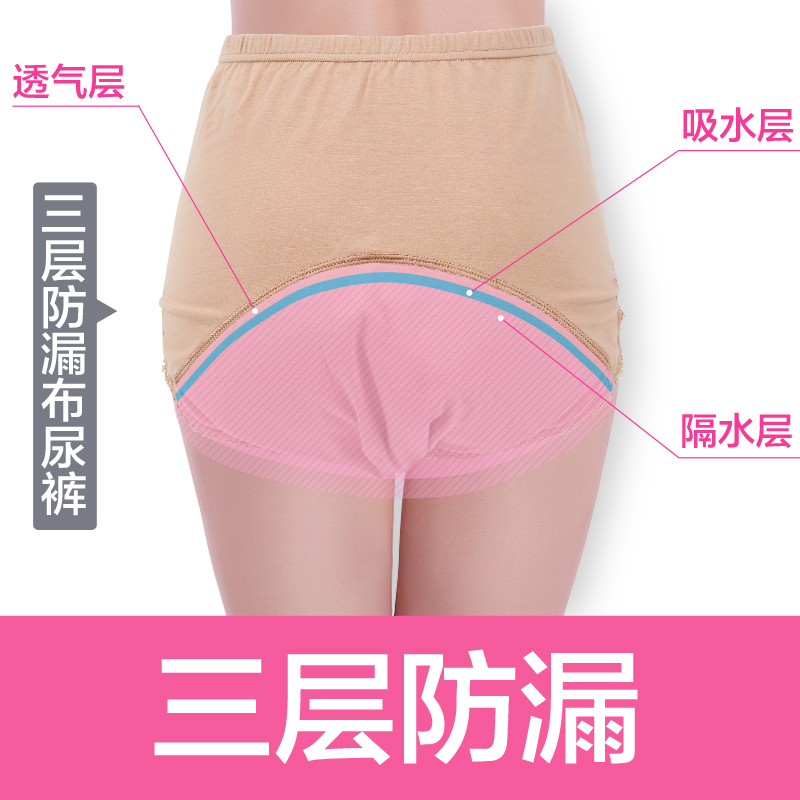 appocat旗舰店成人老人可洗布尿裤纯棉尿布裤防漏尿不湿兜透气夜用可反复清洗0
