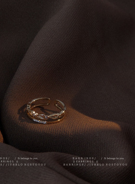 小王冠！微镶锆石开口可调节日韩简约ins网红很闪的戒指义乌饰品