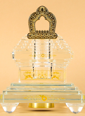 水晶佛塔家用供奉发光LED七色