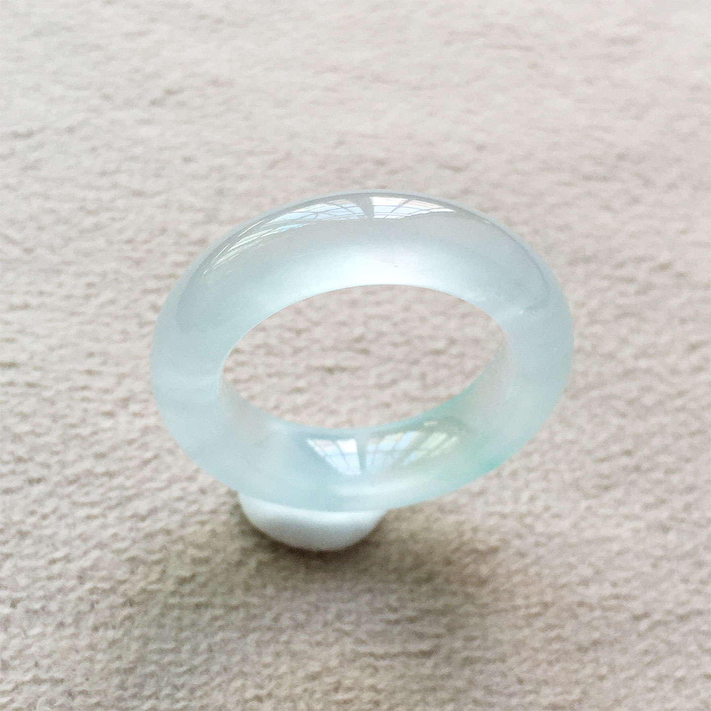 Burmese jade high ice clear water green jade ring
