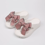 Летние сланцы на платформе, слайдеры с бантиком, нескользящие тапочки, пляжная пляжная обувь, мягкая подошва