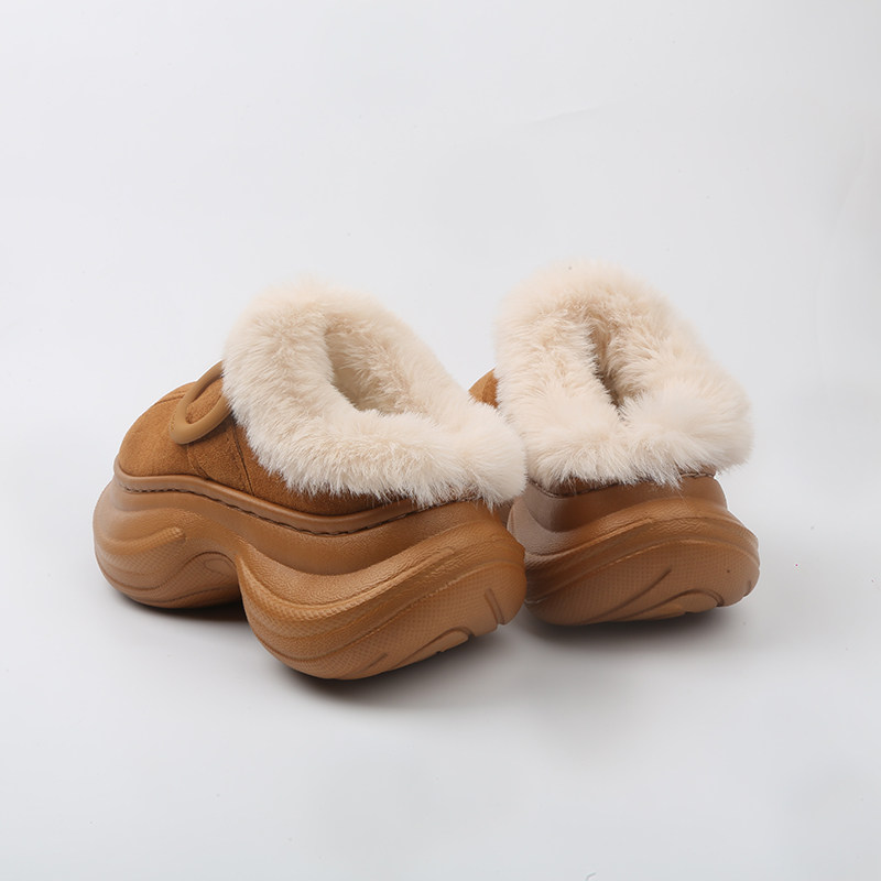 SUNNY COLOR厚底增高毛毛拖鞋女冬季室内外穿加绒保暖包头棉拖鞋,淘宝优惠券,粉丝福利购,淘宝优惠卷