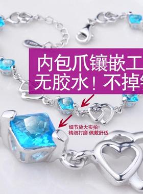 刻字纯银手链女韩版简