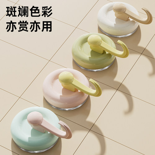 吸盘挂钩强力真空免打孔无痕可移动粘钩家用厨房浴室卫生间墙壁挂 - 图0