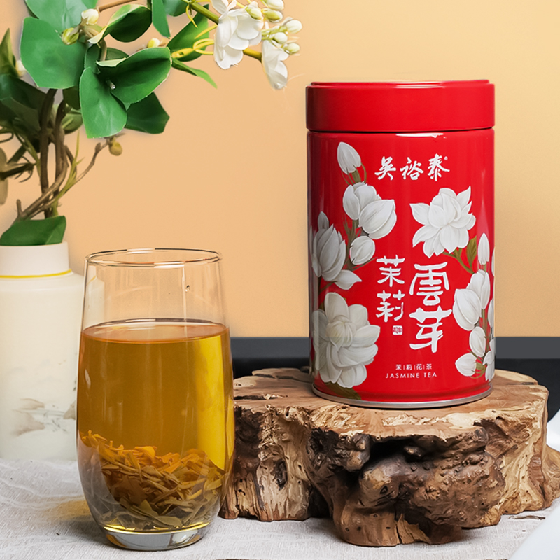 吴裕泰中华老字号茉莉花茶云芽香芽金芽特种花茶茉莉三芽组合390g - 图1