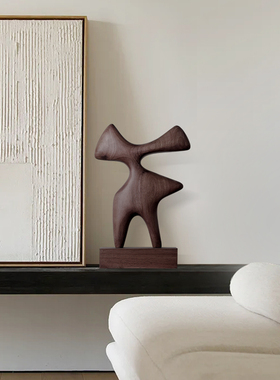 客厅玄关抽象实木雕刻装饰摆件