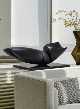 酒店大堂雕塑艺术品抽象木雕摆件