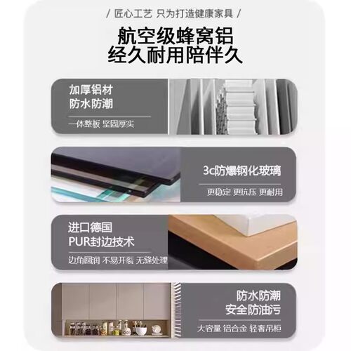 铝合金厨房吊柜墙壁柜小户型阳台墙上储物柜卫生间壁挂收纳柜定制 - 图1