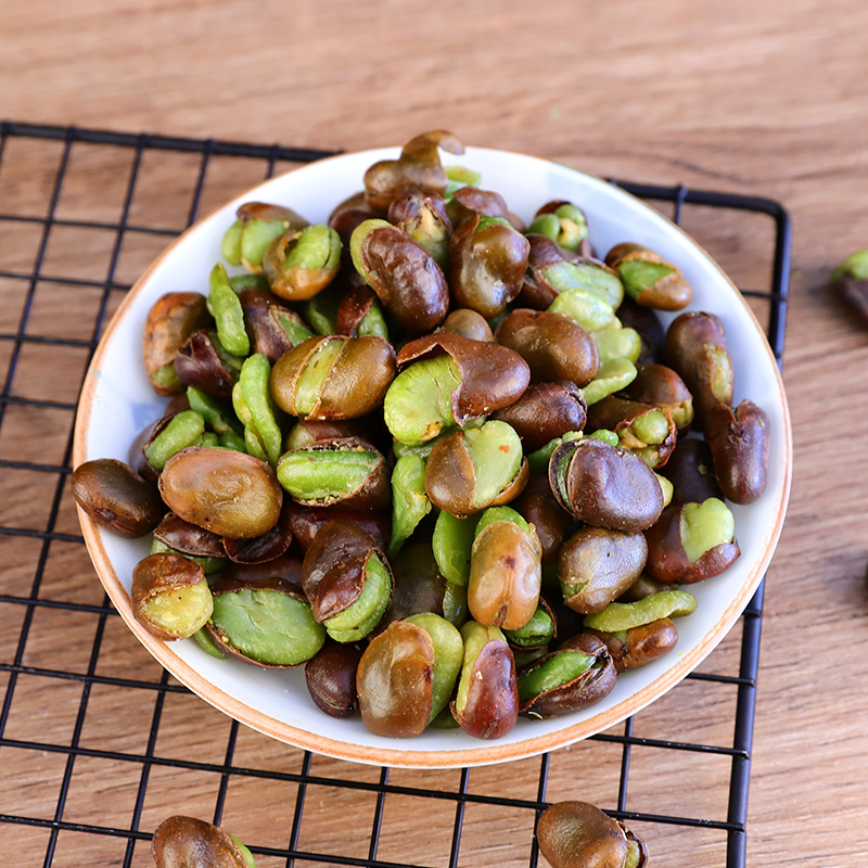 云南保山同心绿蚕豆520g麻辣兰花豆烘炒青豆胡豆带壳蚕豆零食炒货-图1