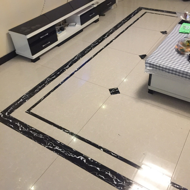 Ceramic tile border threshold stone wave wire wall sticker self-adhesive